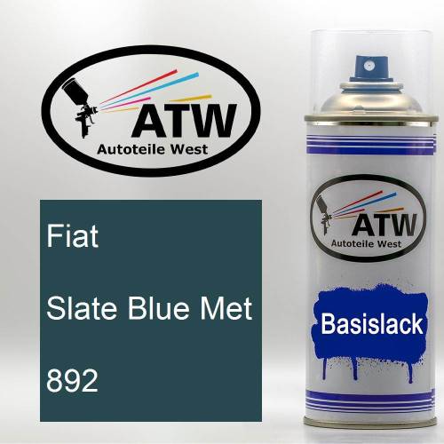 Fiat, Slate Blue Met, 892: 400ml Sprühdose, von ATW Autoteile West.